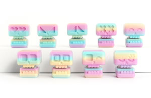 Vashine 3D imprimé coloré PLA squelette bouton faire face avec 3D imprimé Stress décoration jouet bouton poussoir commutateurs créativité Toi - Product Image 3