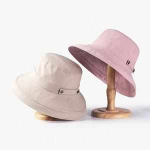 Sombrero de Pescador para Mujer, 100% Algodón, Transpirable, Resistente al Viento, Color Sólido, para Viajes y Compras al Aire Libre - Product Image 3
