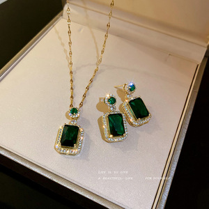 2025 pha lê 925 Sterling Bạc ban đầu Vòng cổ trang sức vòng cổ bông tai Nhẫn Set - Product Image 1