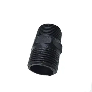 3/4 inch black iron industrial male/male Hex nipple black cast steel pipe malleable fittings for diy furniture