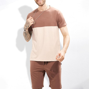 Ensemble T-shirt et short pour homme, décontracté, logo personnalisé, 100% coton, été, deux pièces, séchage rapide, haute qualité, vente en gros - Product Image 3