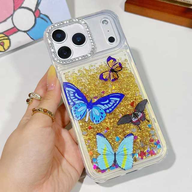 CasePeak Liquid Glitter Quicksand TPU PC Phone Case Shiny Fashion Women Cover Cases for iPhone 17 16 15 14 Plus 13 12 11 Pro Max