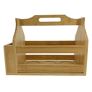 Factory direct sales of creative bamboo portable wine racks, <b>beer</b> and cocktail baskets, multi-functional bamboo outdoor wine - Product Image 2