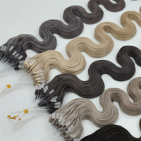 Extensions de cheveux 100% naturels vierges Remy, double épaisseur, pointes épaisses en soie, pointes nano, micro-boucles, styles ondulés chinois