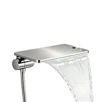 Mitigeur de bain en cuivre pour salle de bain, design moderne, robinet cascade mural chaud/froid, fixation murale sans soudure