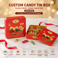 Caja de Hojalata Rectangular Personalizada con Diseño Realista de Frutas, Interior Dorado para Dulces, Caramelos, Embalaje de Regalo, Logotipo Personalizado OEM ODM