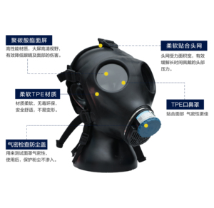 Mặt nạ phòng độc silicon tái sử dụng toàn mặt Haigu HG-700 với kính chống mờ và phần đệm mũi hình chữ V - Product Image 5