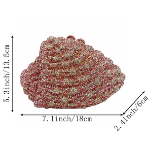 Bolso de Noche con Conchas y Pedrería para Mujer, Cartera de Mano con Diseño de Concha Marina, Bolso de Mano para Cóctel o Boda con Cadena Extraíble - Product Image 2