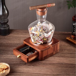 Juego de Almacenamiento para <span class=keywords><strong>Vino</strong></span> y Cigarros de Madera, Diseño Nórdico Minimalista, Primavera 2026, CYF-855 - Product Image 3