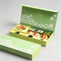 Boîte à sushi japonaise pliable en papier de luxe personnalisée pour la livraison de repas à emporter, avec gaufrage, pour déjeuner et bento – Vente en gros