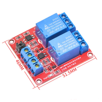 Module de relais en stock 2 canaux 5V 12V 24V Module de relais de déclenchement haut bas de sortie d'isolement d'optocoupleur à carte rouge