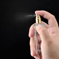 Flacon vaporisateur de parfum carré transparent écologique de 30 ml de qualité supérieure avec bouchon doré, flacon d'emballage cosmétique rechargeable