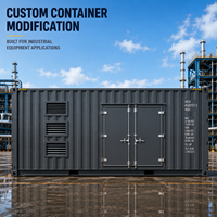 Conteneur ISO High Cube 40 pieds personnalisé avec accès pour groupe électrogène, portes et ventilation pour système d'alimentation de secours, bureau et usage industriel