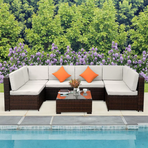 Meubles de <span class=keywords><strong>jardin</strong></span> modernes à baldaquin canapés de <span class=keywords><strong>jardin</strong></span> ronds et extérieurs canapés <span class=keywords><strong>en</strong></span> rotin 5 pièces ensembles de conversation pour patio - Product Image 1