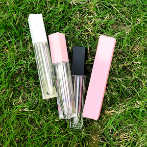 3ml 5ml 7ml 8ml 10ml, tubes de brillant à lèvres carrés en plastique or rose pour cosmétiques, emballage avec baguettes en stock - Product Image 3