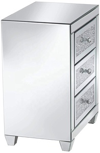 Wholesale New Modern Simple <strong>Silver</strong> <strong>Bedside</strong> Cabinet Bedroom Furniture Mirror Side <strong>Table</strong> with Drawer High Quality Cupboard - Product Image 3