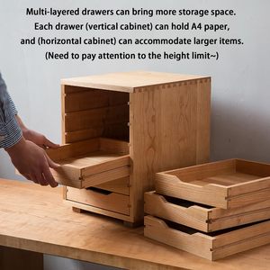 Storage Cabinet Flat File Cabinet Storage, Desktop Drawer Cabinet,Document <strong>Drawings</strong> All Solid Wood <strong>Office</strong> Mobile Drawer Cabinet - Product Image 5