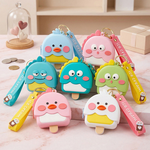 <span class=keywords><strong>Portamonete</strong></span> in Silicone 3D a Forma di Ghiacciolo, Portachiavi <span class=keywords><strong>con</strong></span> Cerniera, <span class=keywords><strong>Mini</strong></span> <span class=keywords><strong>Portafoglio</strong></span> Carino a Forma di Animale, Custodia Portatile per Monete e Auricolari - Product Image 3