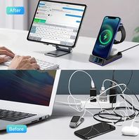 Produit le plus vendu dans Alibaba 5in1 chargeur sans fil avec horloge lumière LED support de chargeur sans fil pour iphone Iwatch écouteur Z6