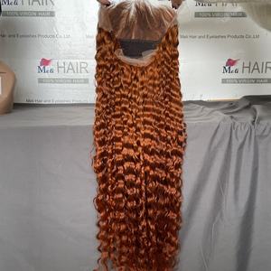 Peluca transparente con encaje frontal en color rubio miel burdeos y jengibre, al por mayor, cabello virgen brasileño de grado 10A, rizado profundo estilo español. - Product Image 5
