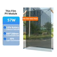 Vente flash - Panneau solaire en verre sans cadre 57W CdTe 40% transparent - Panneaux solaires à film mince pour système d'énergie photovoltaïque sur toiture