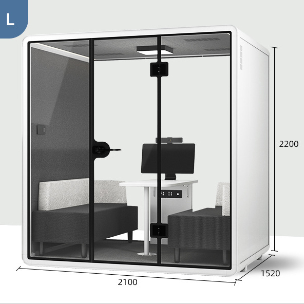 Home Sleep Pod for Office Noise-Free Soundproof Office Pod With Furnished Quiet Room Acoustic Booth for 4-person Meeting