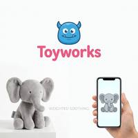 Peluche d'éléphant apaisante lestée sur mesure, grande, à oreilles tombantes, pour un confort réconfortant, mascotte bébé, fabriquée à partir de croquis de conception exclusifs du client
