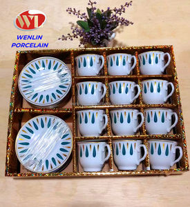 Taza de café de cerámica de Color dorado de Arabia, platillo personalizable, turco <span class=keywords><strong>Habesha</strong></span> etíope de juego de té, venta al por mayor - Product Image 4