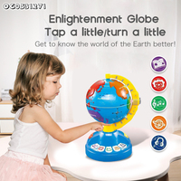 Kit de géographie Montessori avec globe terrestre, jouet éducatif électronique pour enfants de 19 à 24 mois, en plastique avec musique
