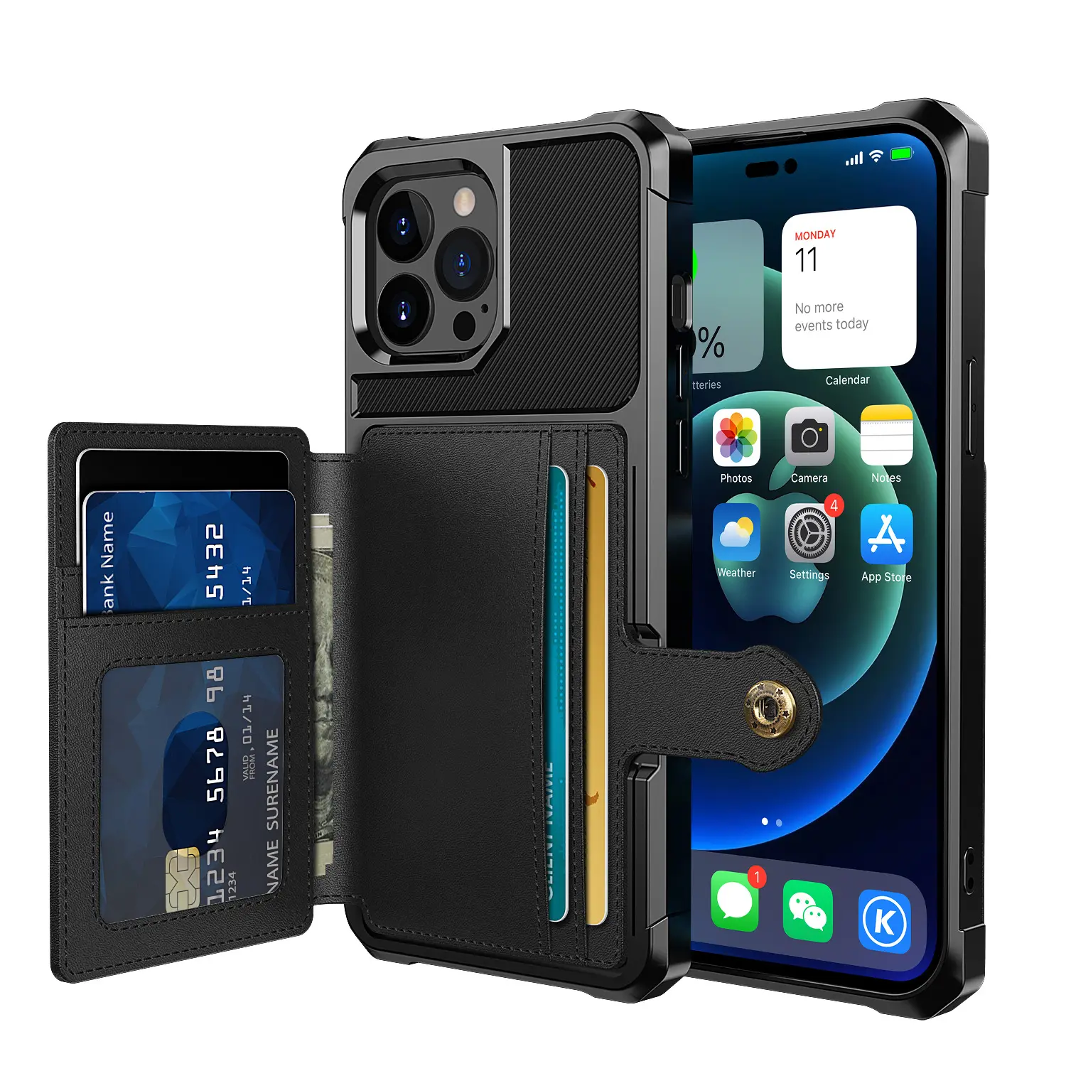 Leather Wallet Credit Card Phone Case for iphone 15 Case with Portable Card Slot Covers for s24 ultra S23