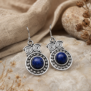 Orecchini vintage a forma di gufo da donna con accenti blu, gioielli creativi alla moda - Product Image 3