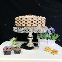 Décorations de gâteau de mariage, ensemble de support de gâteau en métal, cristal pour la décoration de fête de mariage