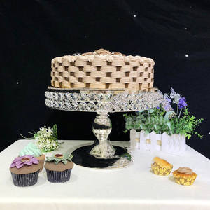 शादी के केक सजावट धातु केक स्टैंड के लिए सेट क्रिस्टल शादी की पार्टी सजावट - Product Image 4
