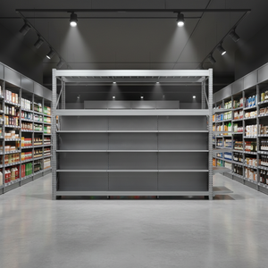 Espositore in <span class=keywords><strong>Metallo</strong></span> Resistente, Scaffali Multifunzione per Supermercati, Scaffalatura per Esposizione e Stoccaggio, Scaffale Gondola - Product Image 5