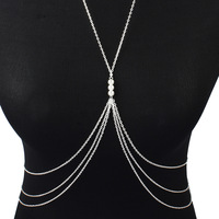 Vente chaude femmes argent croix esclave collier multicouche alliage or corps chaîne bijoux à la mode pour mariages fêtes cadeaux