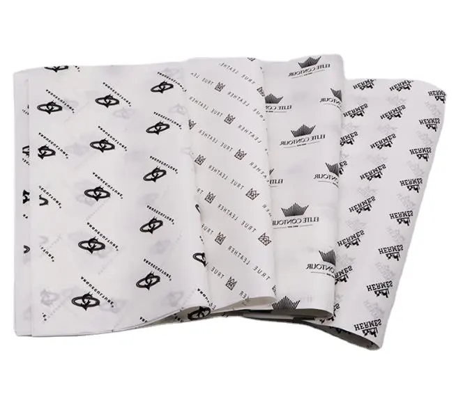 Papiers d'emballage avec logo personnalisé Papier d'emballage imprimé de marque Papier de soie d'emballage vêtements papier de soie cadeau