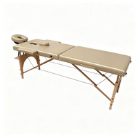Table de massage professionnelle pliable à 2 sections avec pieds en bois, table de thérapie spa, appui-tête réglable