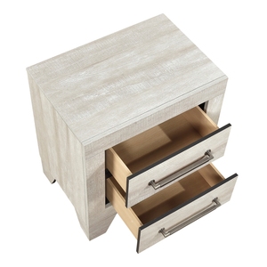 Comodino con finitura in rovere grigio, 2 cassetti, mobile in legno per camera da letto, 1 pezzo - Product Image 5