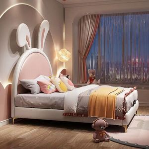 Set di Mobili per Camera da <span class=keywords><strong>Letto</strong></span> per Bambini dal Design Moderno e Semplice, <span class=keywords><strong>Letto</strong></span> Singolo e <span class=keywords><strong>Letto</strong></span> Principessa per Ragazze, <span class=keywords><strong>Letto</strong></span> in Legno <span class=keywords><strong>Imbottito</strong></span> Morbido con Design a Coniglio - Product Image 3