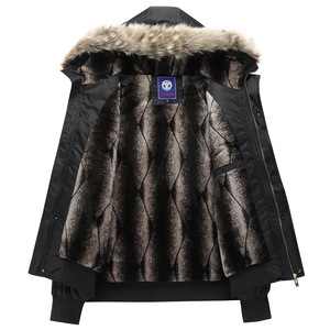 Veste bomber matelassée à col montant et à capuche de style vintage de luxe en gros, mode rétro, logo métallique, veste de vol matelassée, hiver - Product Image 4