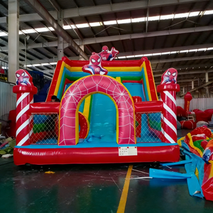 Château gonflable d'extérieur avec double toboggan, panier de basket et jeu de tir |   Directement de l'usine, qualité commerciale supérieure - Product Image 5