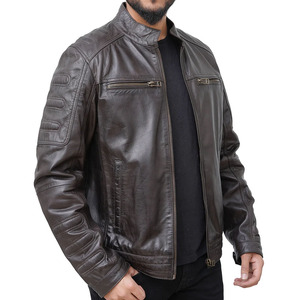 Custom Made Breathable Casual Style Zipper Closure Winter <b>Men</b> <b>Leather</b> <b>Jacket</b> New Arrival Windproof <b>Leather</b> <b>Jacket</b> For Adults - Product Image 5