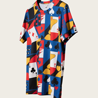 T-shirt décontracté à motif de poker As de pique noir pour homme-Mélange de polyester doux, col rond, manches courtes, lavable en machine