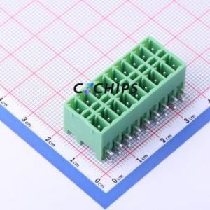 KF2EDGKRH-3.81-2*9P Plug-in Terminal Block Bent Lead Through Hole,P=3.81mm Board-to-Board / Socket - Closed 2x9P 3.81mm Green - Product Image 1