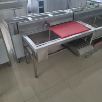 HIKITCHEN MADE Évier de lavage de poisson professionnel en acier inoxydable de luxe pour la transformation des aliments, table de nettoyage de poisson robuste