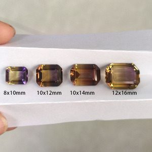 พลอยอะเมทรินสังเคราะห์ทรงเหลี่ยมมรกต สองสี ขนาด 8x10 มม. ถึง 12x16 มม. พลอยหลวมสำหรับทำเครื่องประดับ - Product Image 3