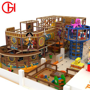 Toboggan commercial pour enfants HG, style bateau pirate, aire de jeux intérieure, animaux attrayants, thème jungle, blocs de labyrinthe souples, 1 an - Product Image 1