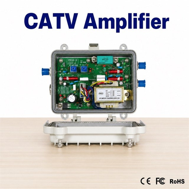 Wolck Cheap Price Two Way 60V Outdoor Cable TV RF CATV Amplifier 45-862MHz 20dB Gain EQ for Cable TV Distribution Network