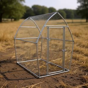 Gabbia per Polli in Acciaio Zincato 78.7x41.3x71.7 Argento Recinto per Allevamento Avicolo - Product Image 2