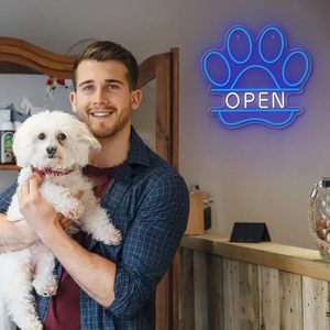 Paw open Letreros Neon LED indoor hanging ambient light shop <b>sign</b> wall decoration light entrance indicator light luminous <b>sign</b> - Product Image 5